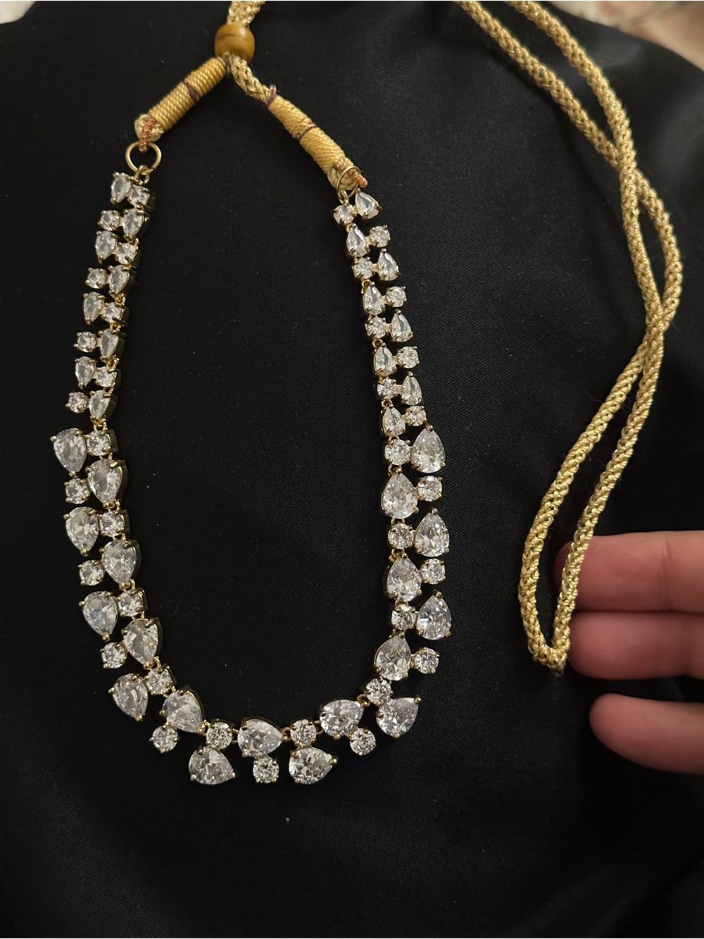 Gold-Tone Clear Crystal Statement Necklace and earring - Elegant Women's Jewelry